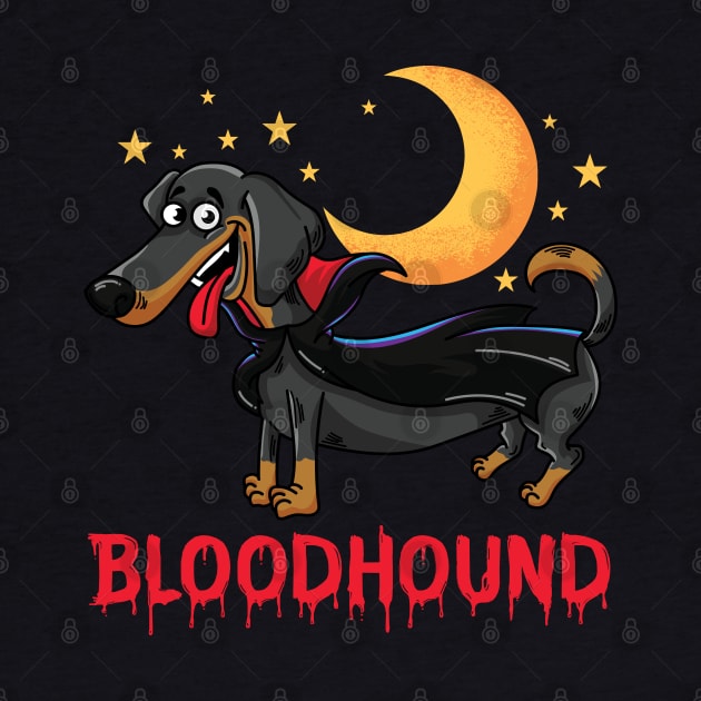 Funny Dachshund Vampire Bloodhound Halloween by ghsp